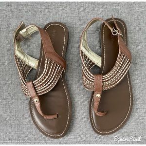 Brown and Gold Sandals